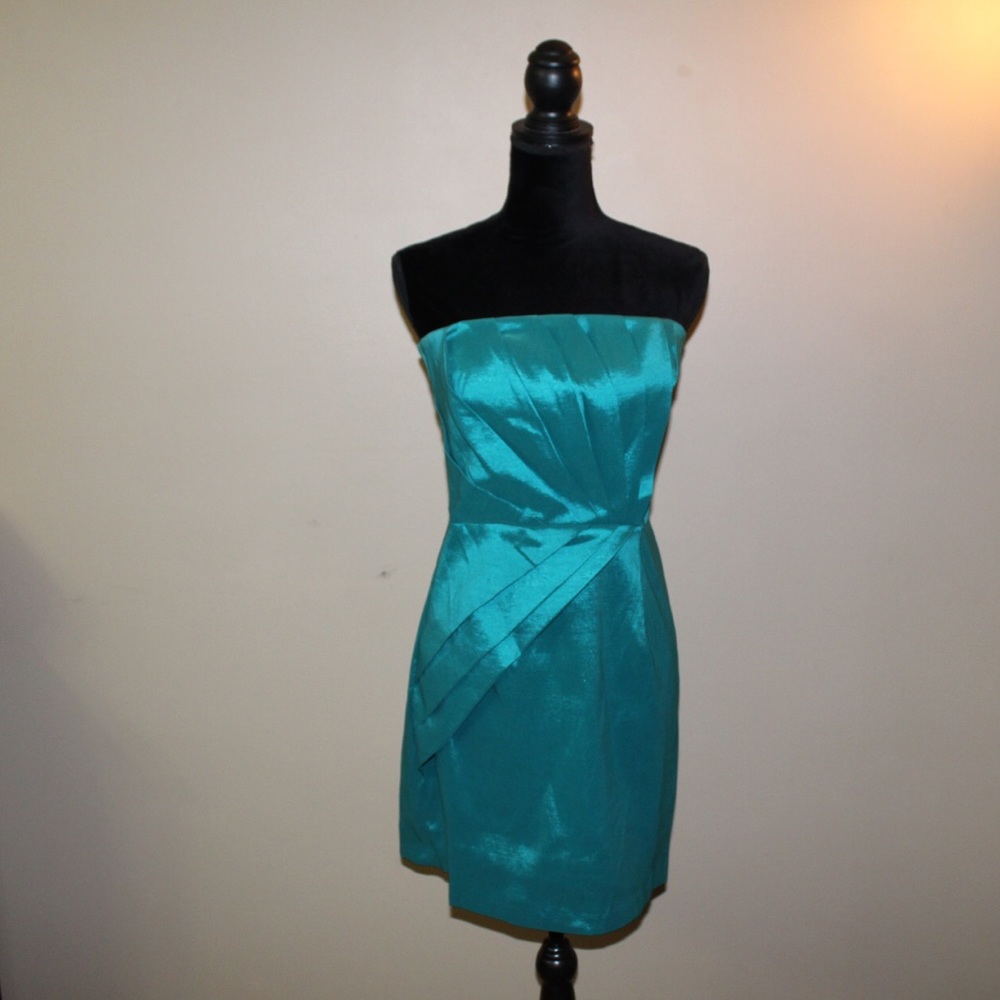 Alyn Paige Teal Strapless Party Dress
